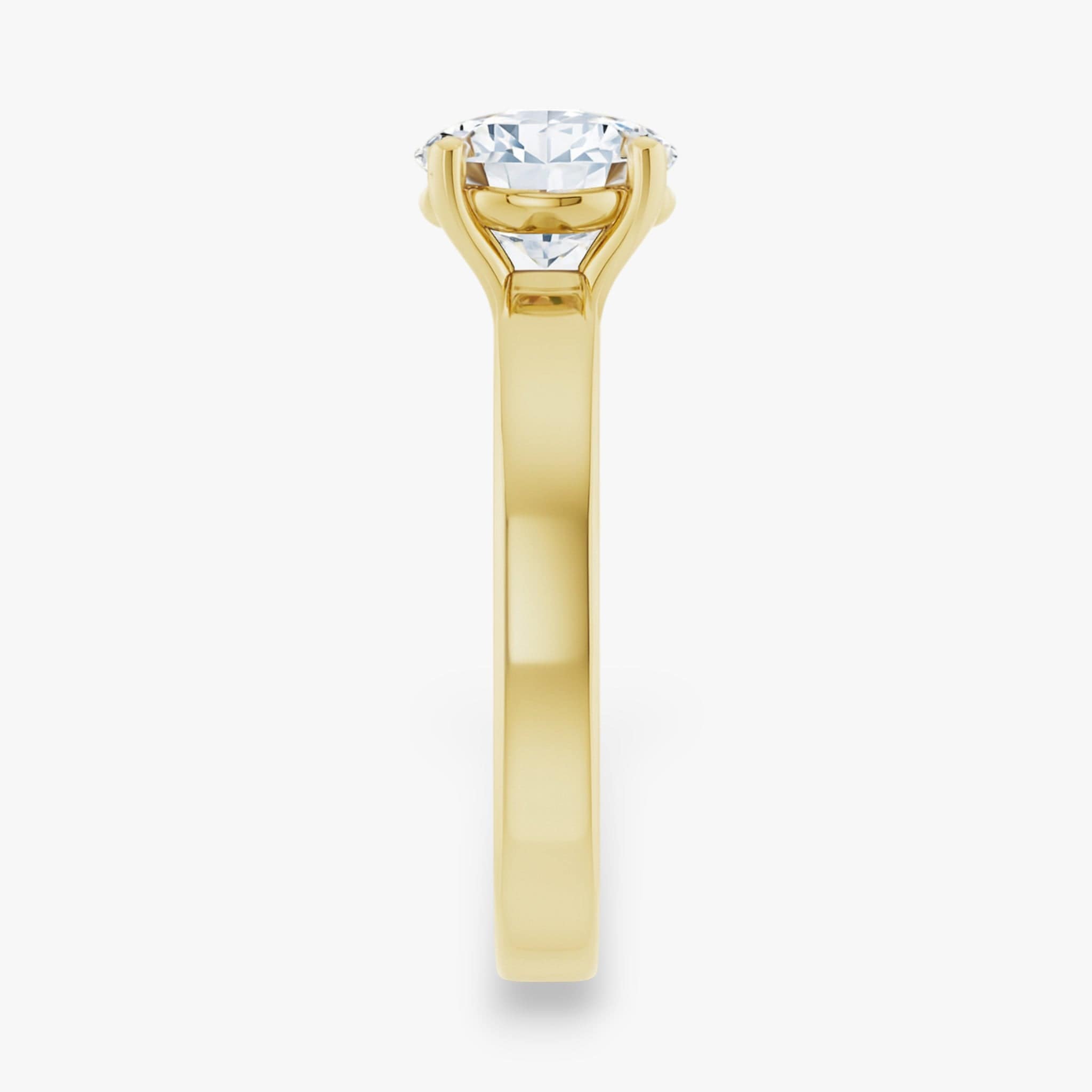 The Cigar Band Solitaire Engagement Ring | Round