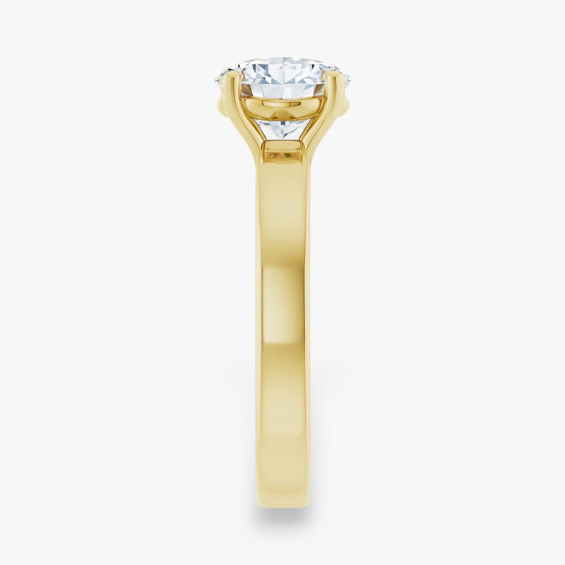 The Cigar Band Solitaire Engagement Ring | Round