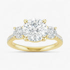 The Iconic 3-Stone Pavé Engagement Ring | Round
