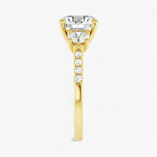 The Iconic 3-Stone Pavé Engagement Ring | Round