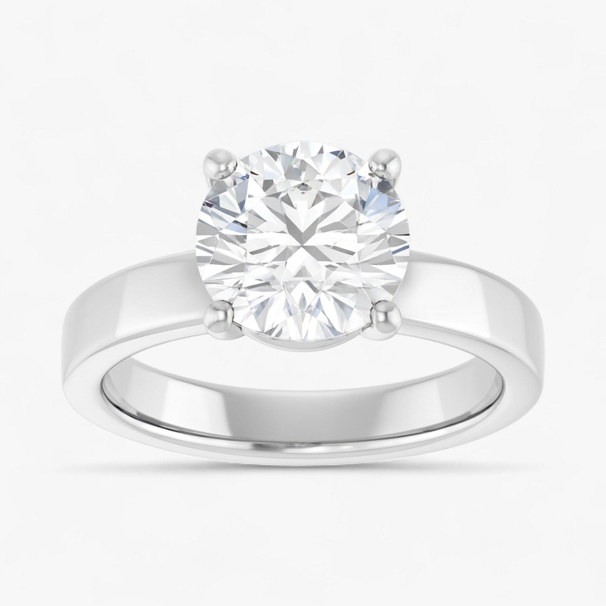 The Cigar Band Solitaire Engagement Ring | Round