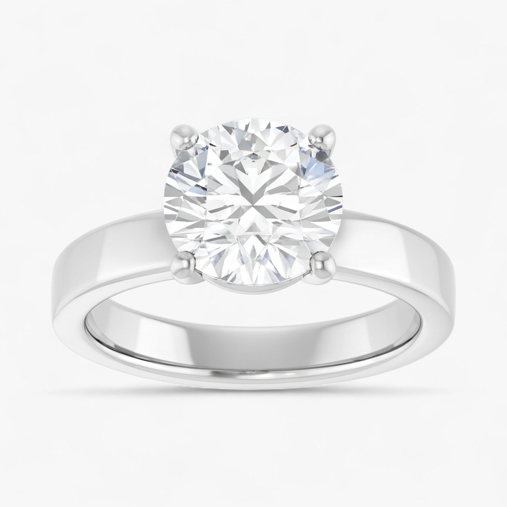 The Cigar Band Solitaire Engagement Ring | Round