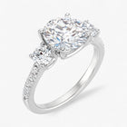 The Iconic 3-Stone Pavé Engagement Ring | Round