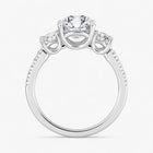 The Iconic 3-Stone Pavé Engagement Ring | Round