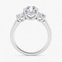 The Iconic 3-Stone Pavé Engagement Ring | Round