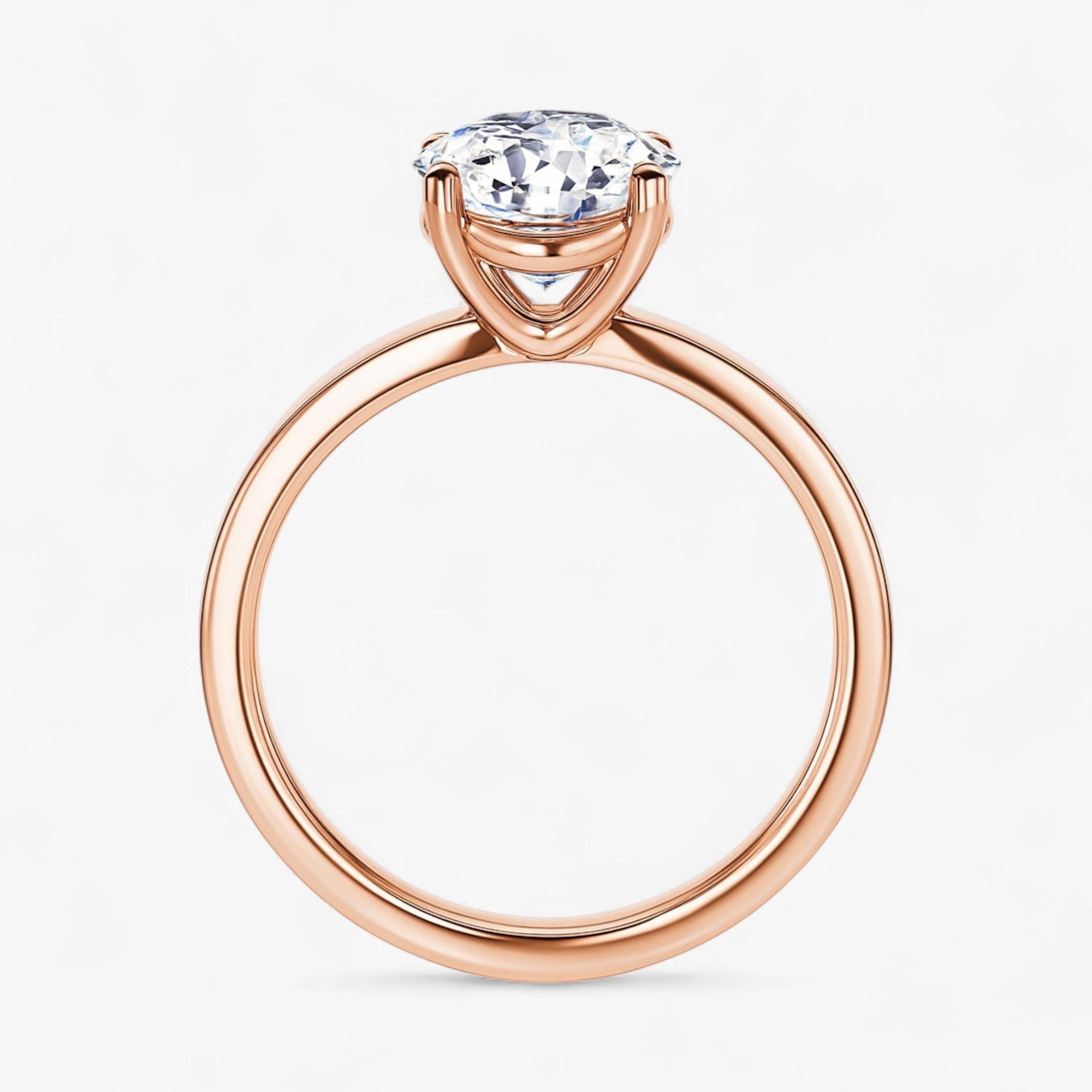 The Cigar Band Solitaire Engagement Ring | Round