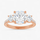 The Iconic 3-Stone Pavé Engagement Ring | Round
