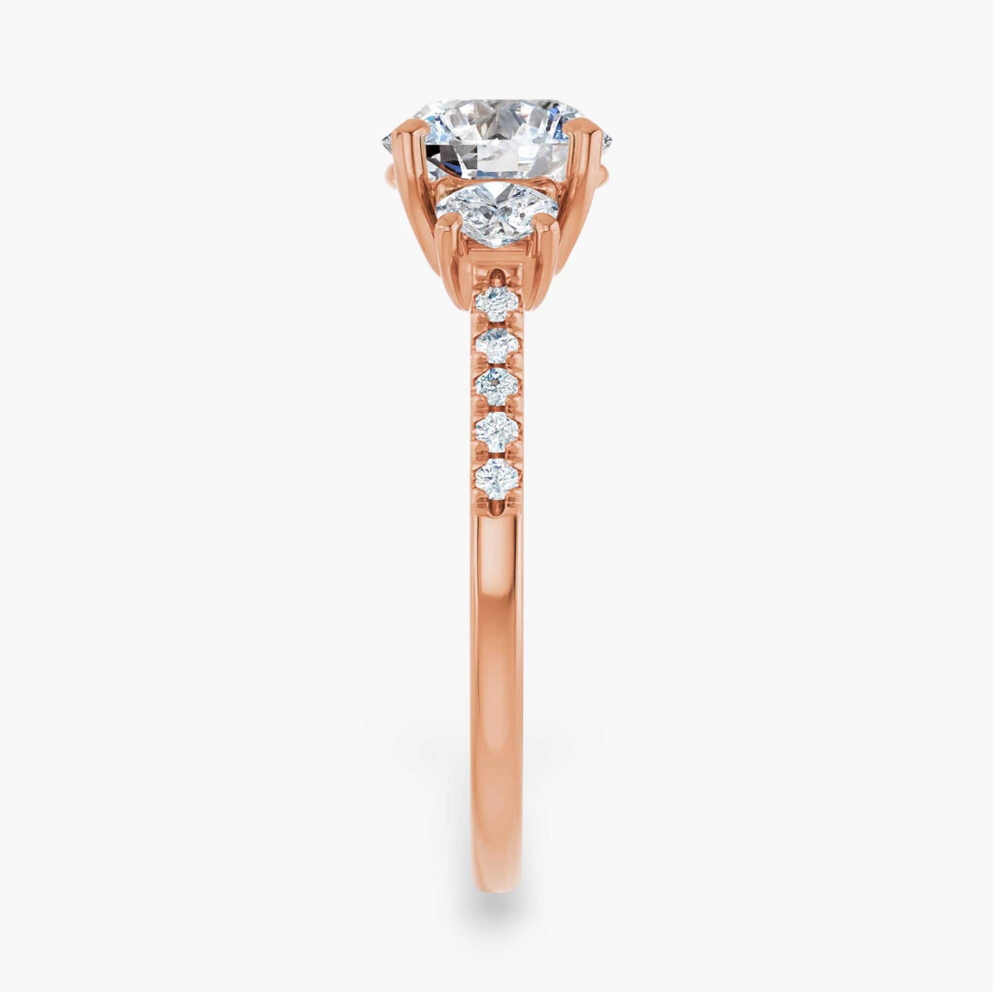 The Iconic 3-Stone Pavé Engagement Ring | Round