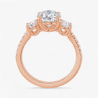 The Iconic 3-Stone Pavé Engagement Ring | Round