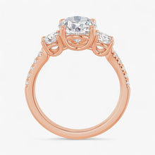 The Iconic 3-Stone Pavé Engagement Ring | Round