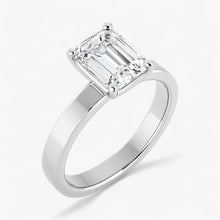 The Cigar Band Solitaire Engagement Ring | Emerald