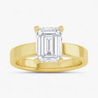 The Cigar Band Solitaire Engagement Ring | Emerald