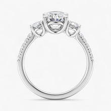 The Iconic 3-Stone Pavé Engagement Ring | Oval
