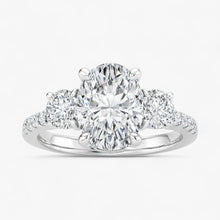 The Iconic 3-Stone Pavé Engagement Ring | Oval