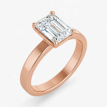 The Cigar Band Solitaire Engagement Ring | Emerald