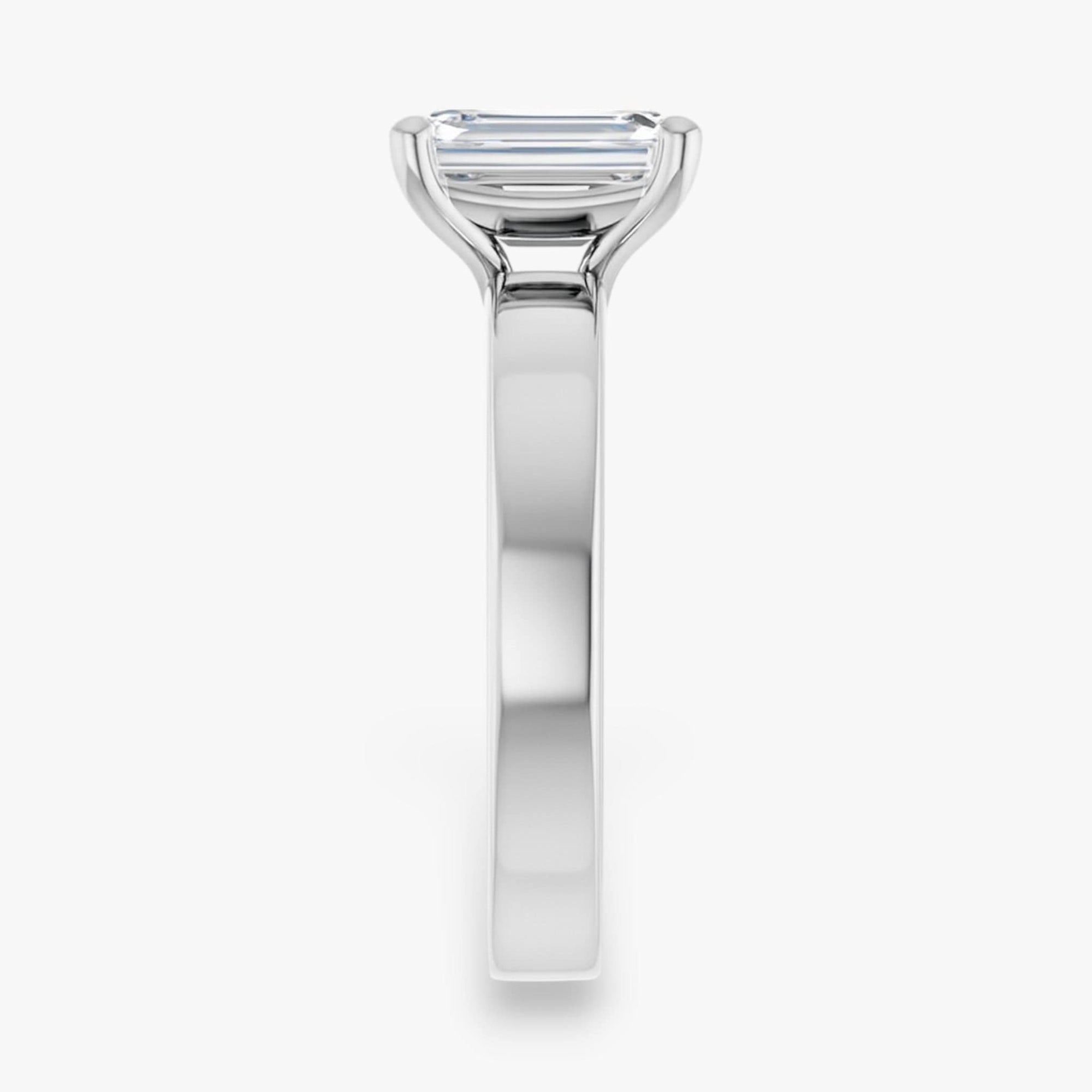 The Cigar Band Solitaire Engagement Ring | Emerald