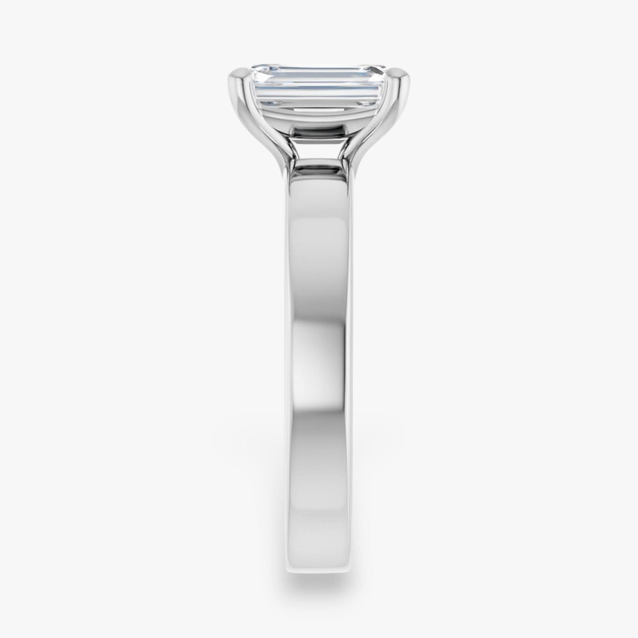 The Cigar Band Solitaire Engagement Ring | Emerald