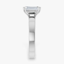 The Cigar Band Solitaire Engagement Ring | Emerald