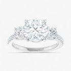 The Iconic 3-Stone Pavé Engagement Ring | Round