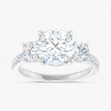 The Iconic 3-Stone Pavé Engagement Ring | Round