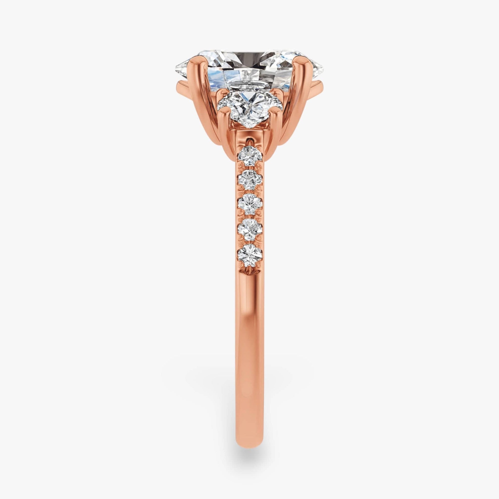 The Iconic 3-Stone Pavé Engagement Ring | Oval