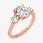 The Iconic 3-Stone Pavé Engagement Ring | Oval