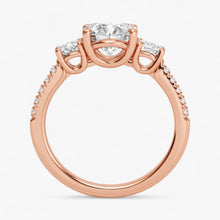 The Iconic 3-Stone Pavé Engagement Ring | Oval