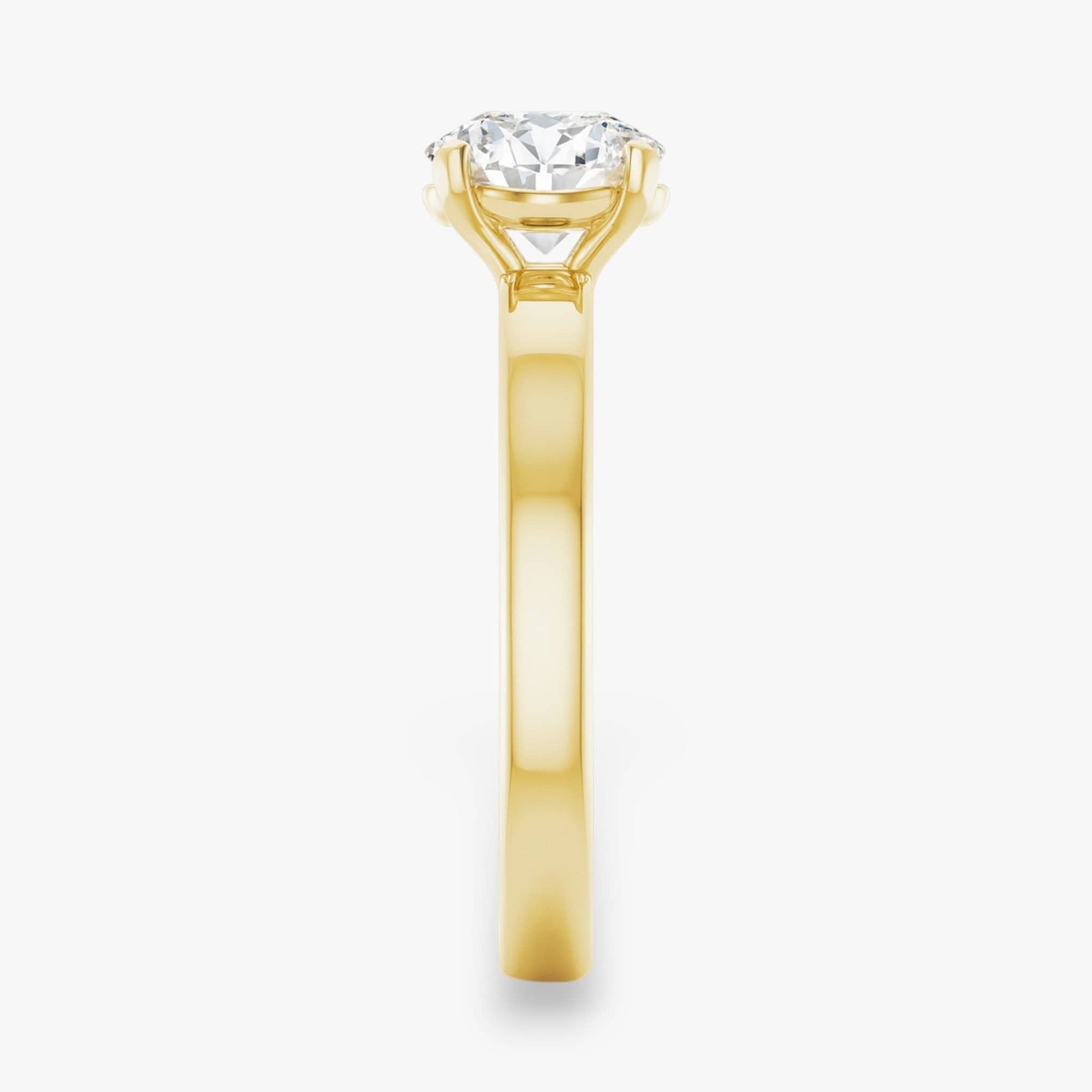 The Cigar Band Solitaire Engagement Ring | Oval