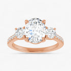 The Iconic 3-Stone Pavé Engagement Ring | Oval