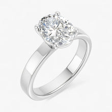The Cigar Band Solitaire Engagement Ring | Oval