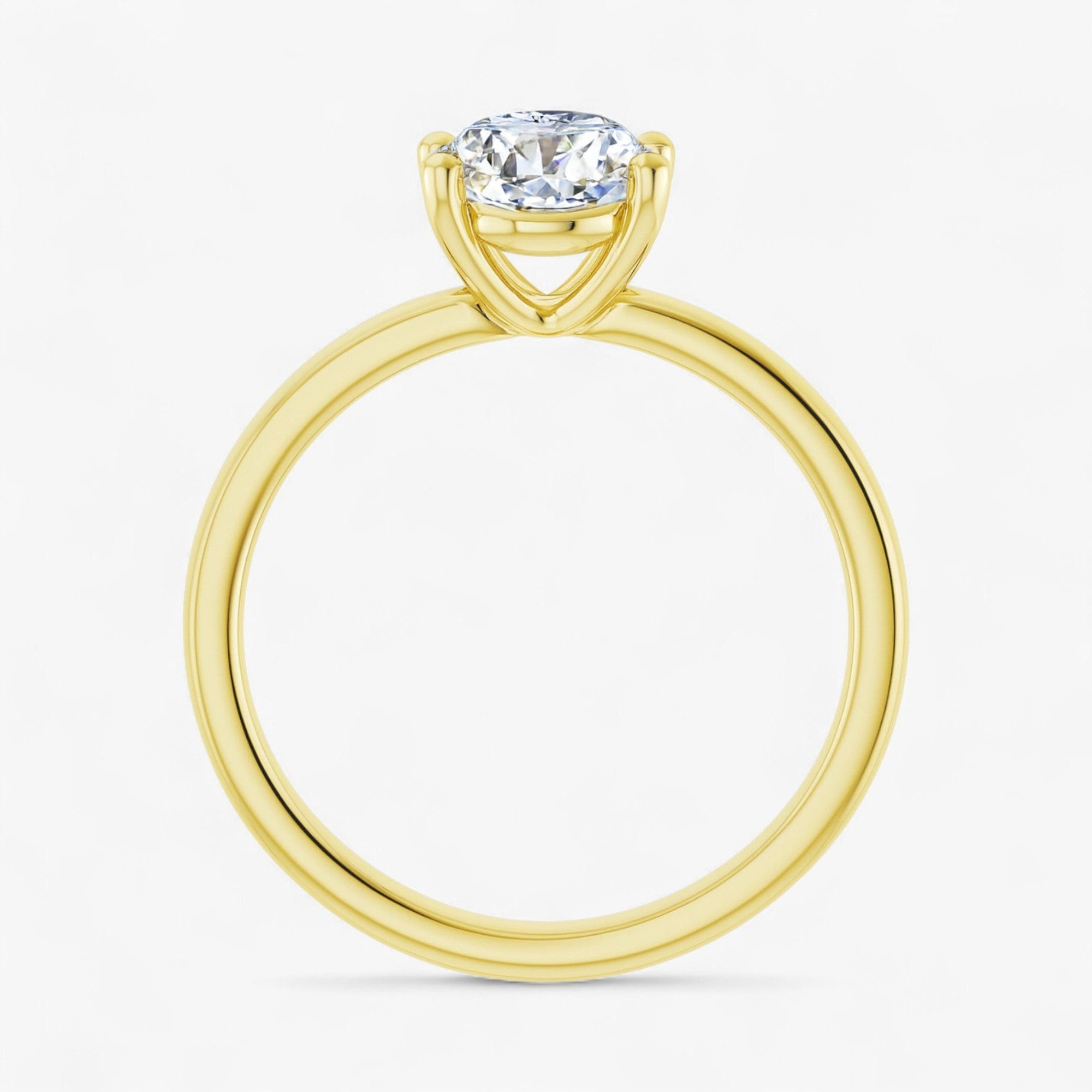The Cigar Band Solitaire Engagement Ring | Oval