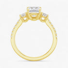 The Iconic 3-Stone Pavé Engagement Ring | Emerald