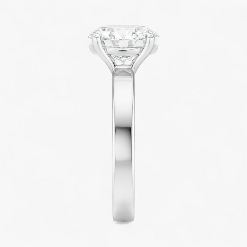 The Cigar Band Solitaire Engagement Ring | Oval