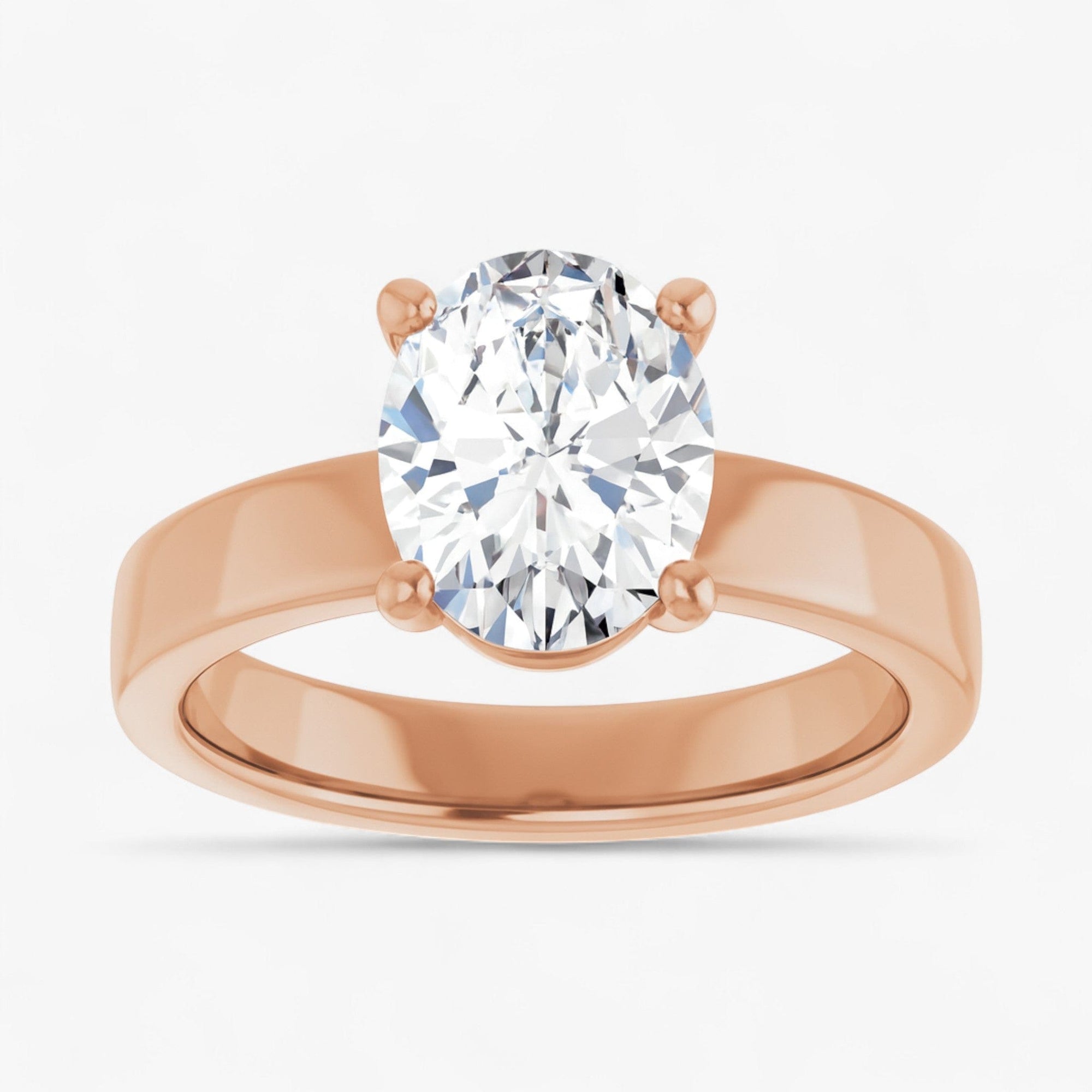 The Cigar Band Solitaire Engagement Ring | Oval