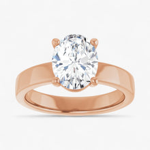 The Cigar Band Solitaire Engagement Ring | Oval