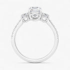 The Iconic 3-Stone Pavé Engagement Ring | Emerald