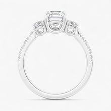 The Iconic 3-Stone Pavé Engagement Ring | Emerald