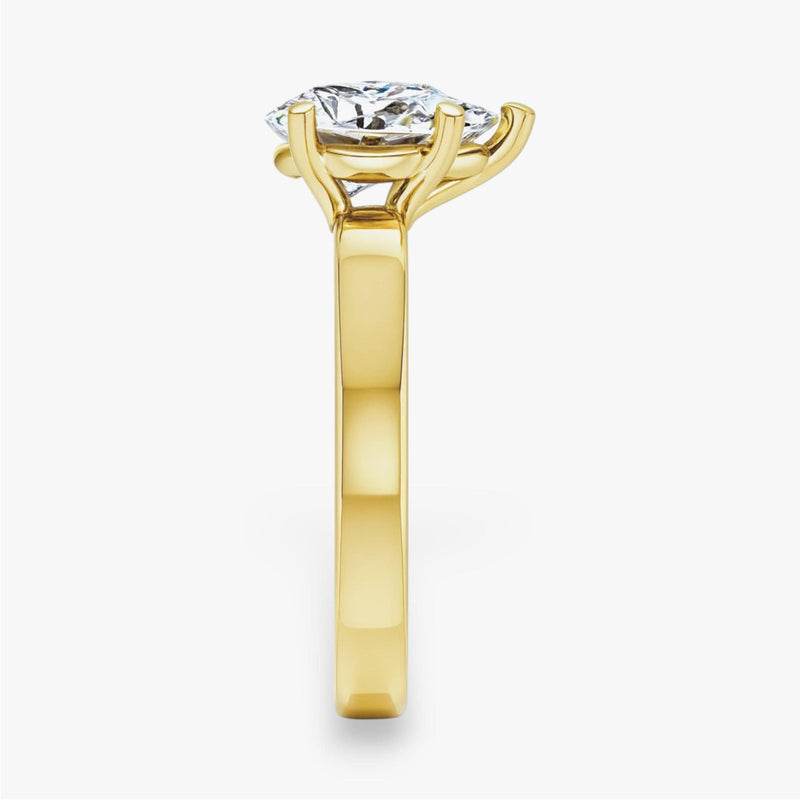 The Cigar Band Solitaire Engagement Ring | Pear