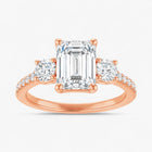 The Iconic 3-Stone Pavé Engagement Ring | Emerald