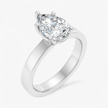 The Cigar Band Solitaire Engagement Ring | Pear