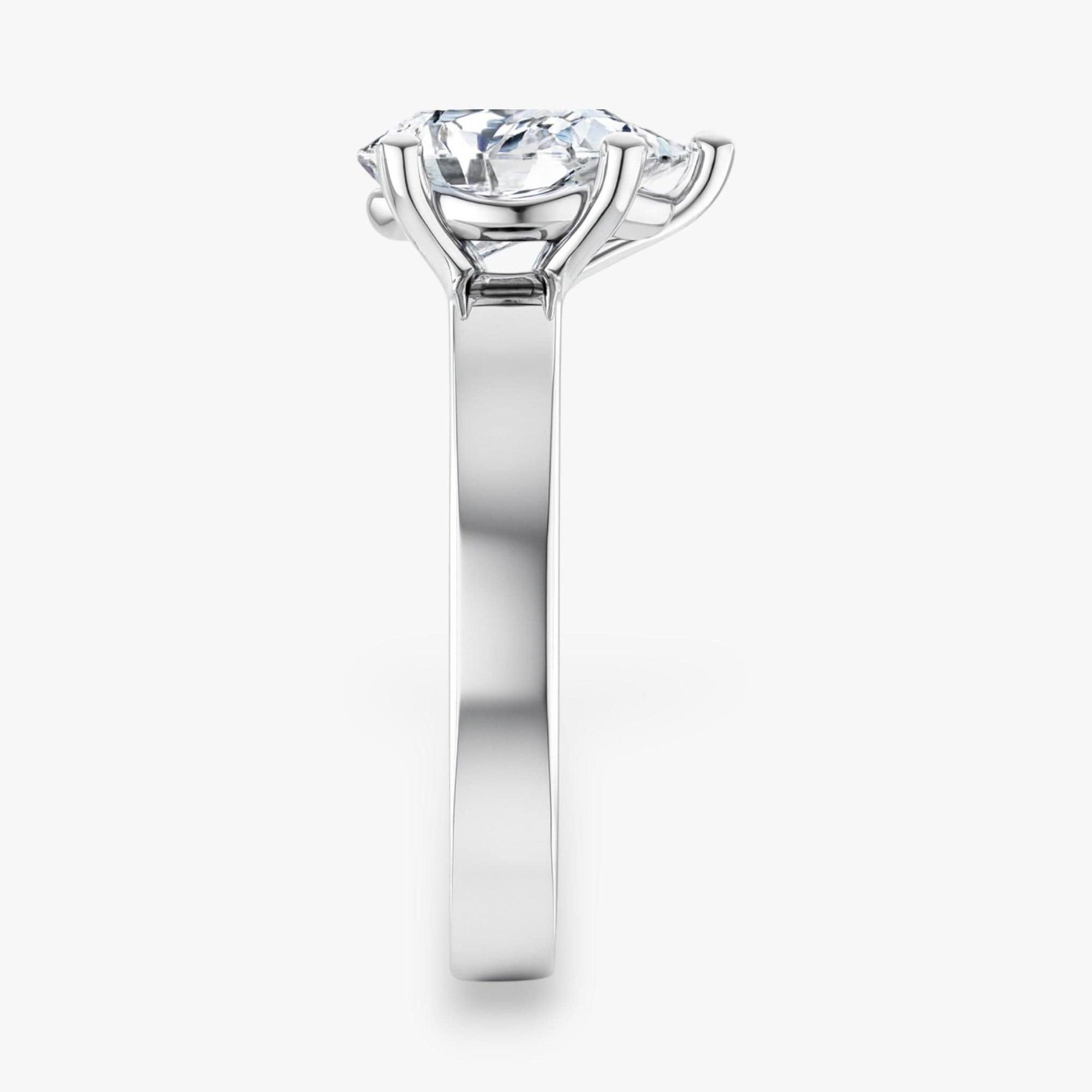 The Cigar Band Solitaire Engagement Ring | Pear