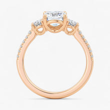 The Iconic 3-Stone Pavé Engagement Ring | Emerald