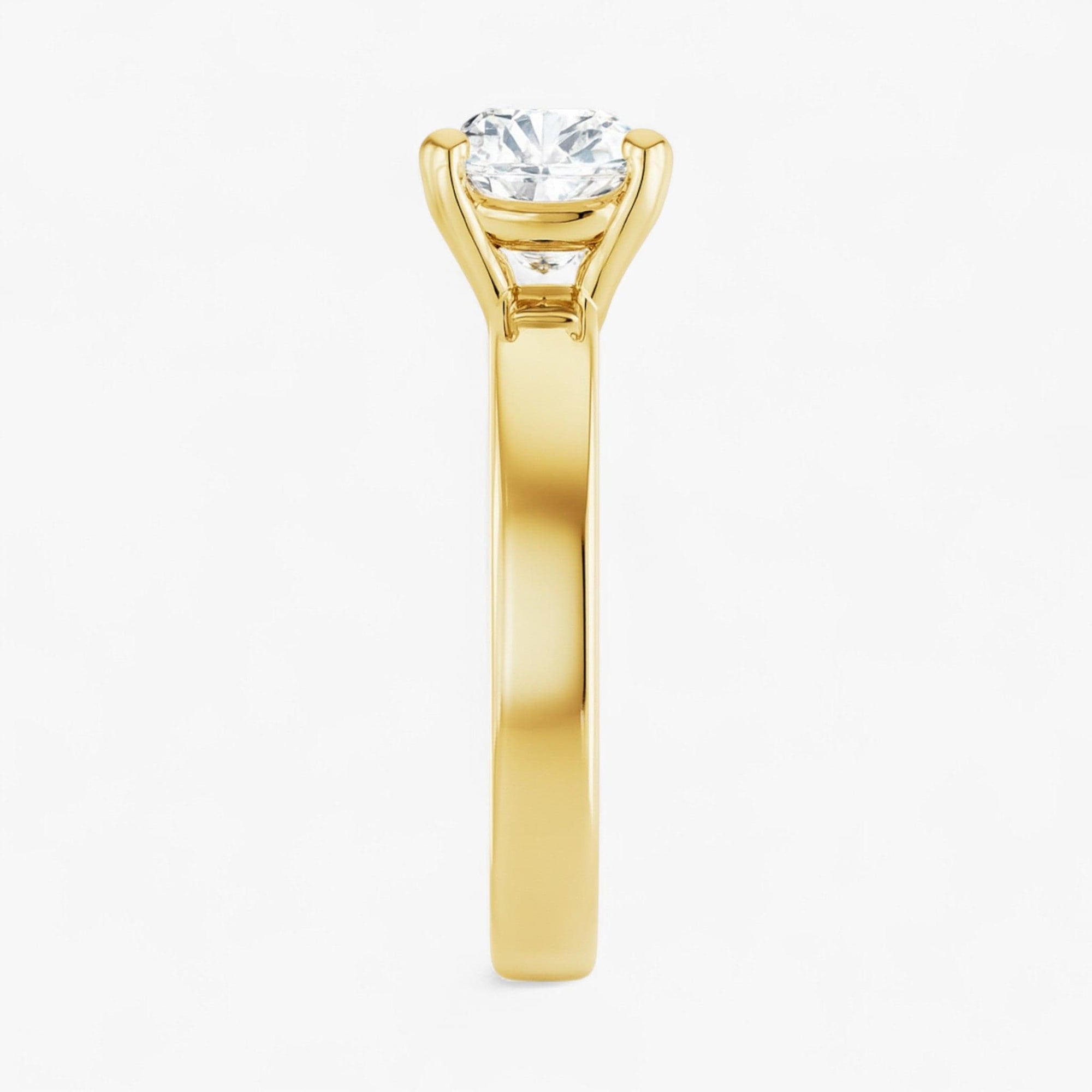 The Cigar Band Solitaire Engagement Ring | Cushion