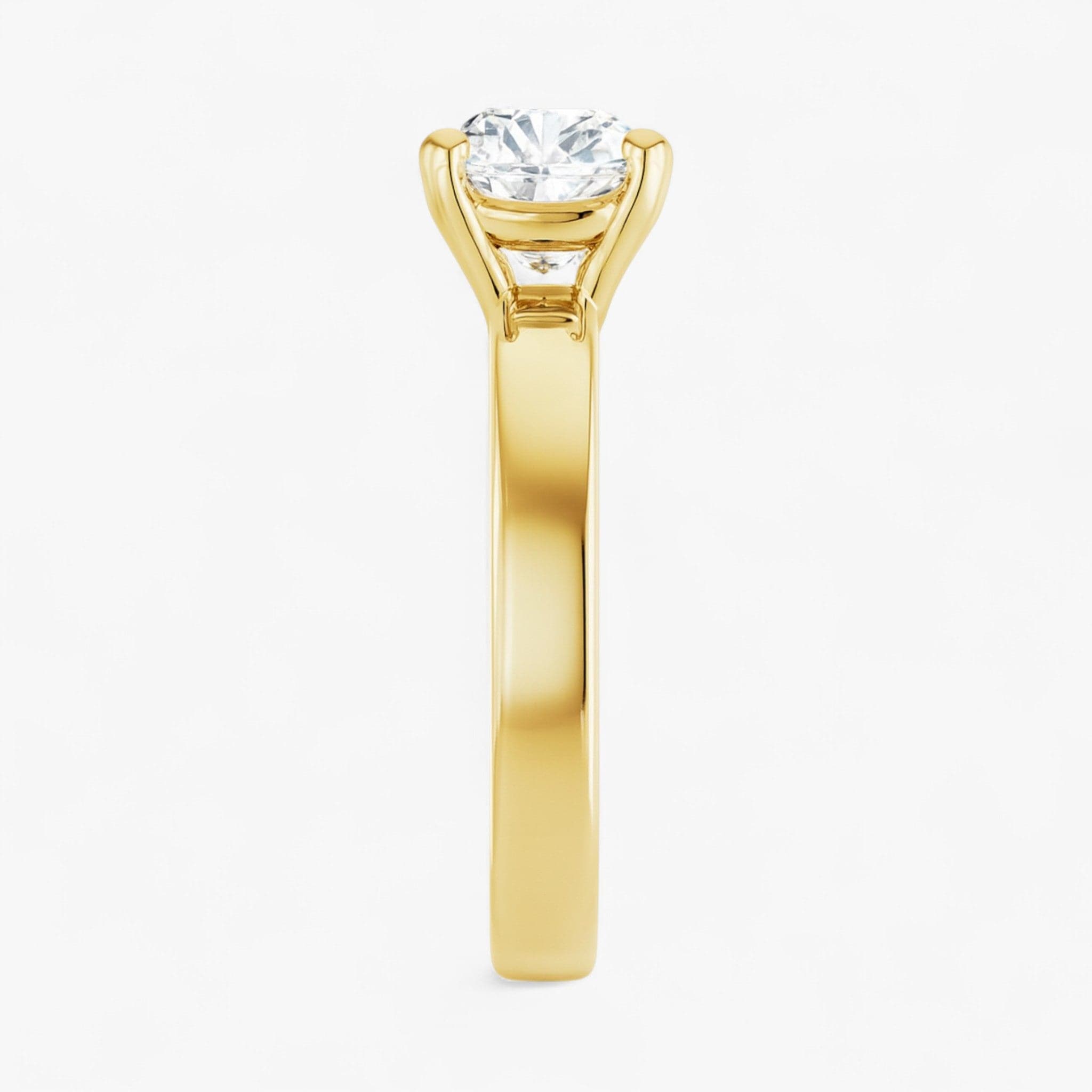 The Cigar Band Solitaire Engagement Ring | Cushion