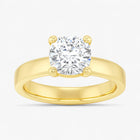 The Cigar Band Solitaire Engagement Ring | Cushion