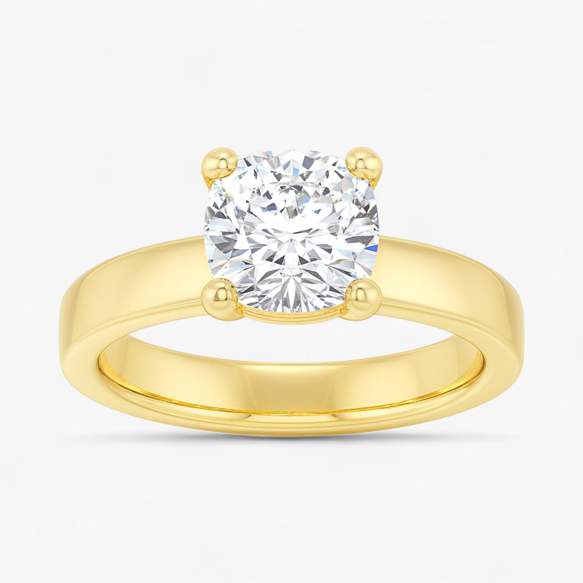 The Cigar Band Solitaire Engagement Ring | Cushion