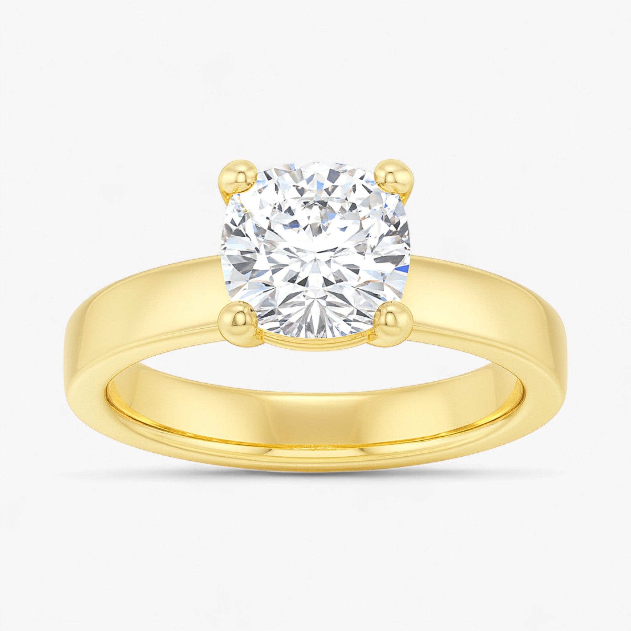 The Cigar Band Solitaire Engagement Ring | Cushion