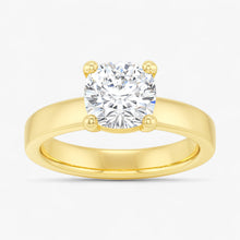 The Cigar Band Solitaire Engagement Ring | Cushion