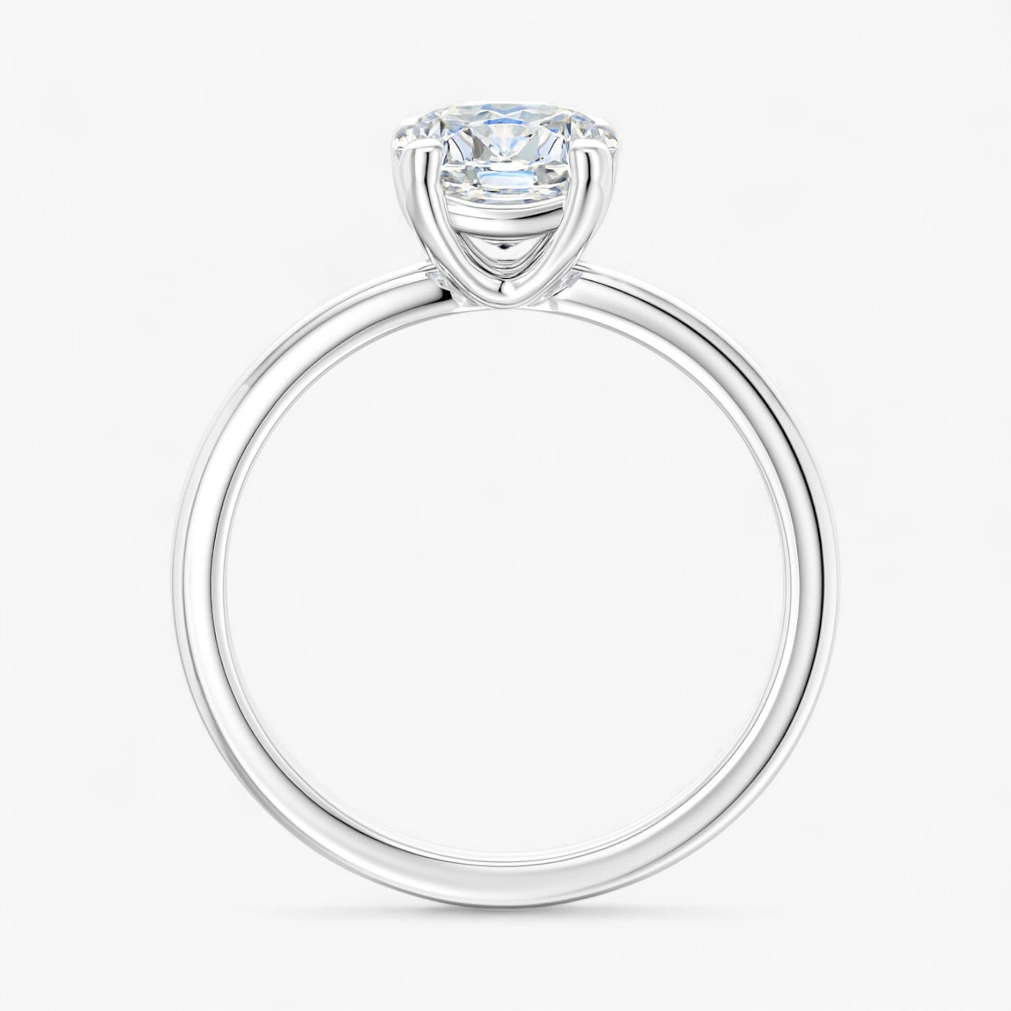 The Cigar Band Solitaire Engagement Ring | Cushion