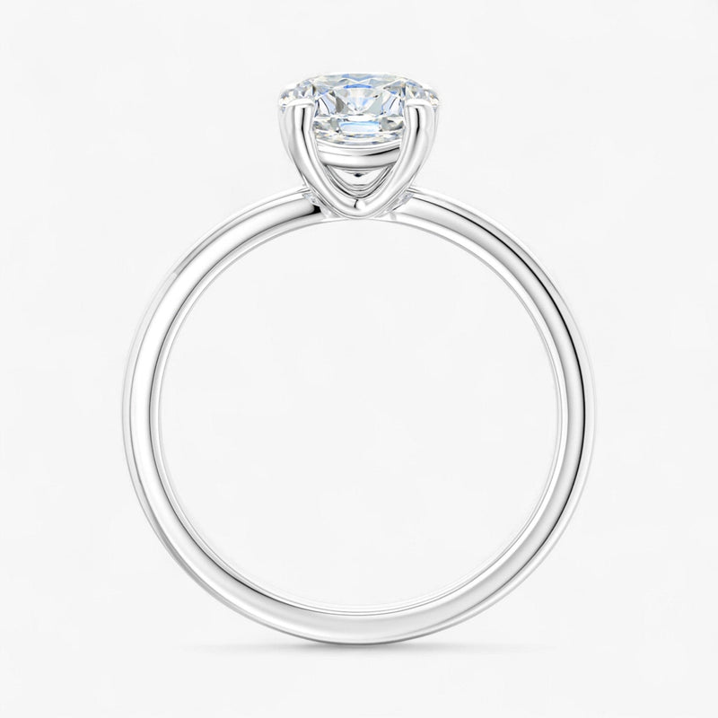 The Cigar Band Solitaire Engagement Ring | Cushion